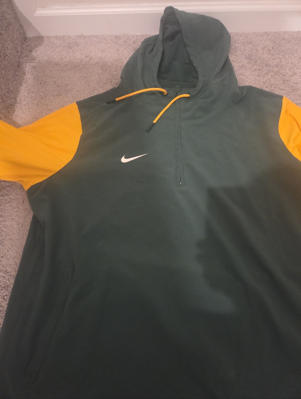 Nike Quarter Zip Green And Yellow XXL